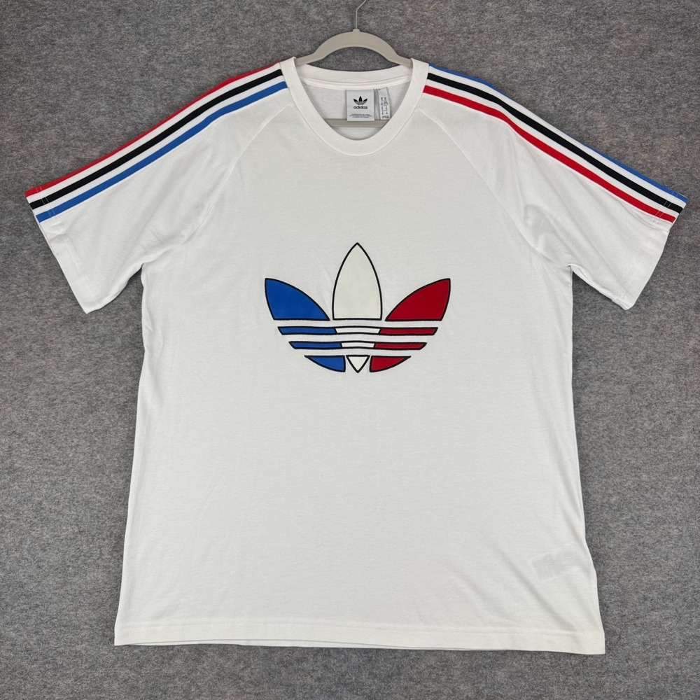 adidas Originals Adicolor Tricolor Trefoil T-Shirt Cotton White Mens XL